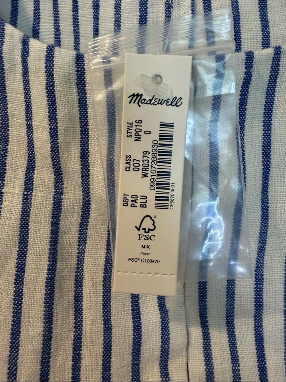 Madewell The Harlow Linen Blue & White Tank & Wide Leg Pants - Picture 4 of 10